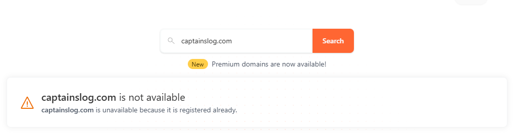 CaptainsLog - Domain Name